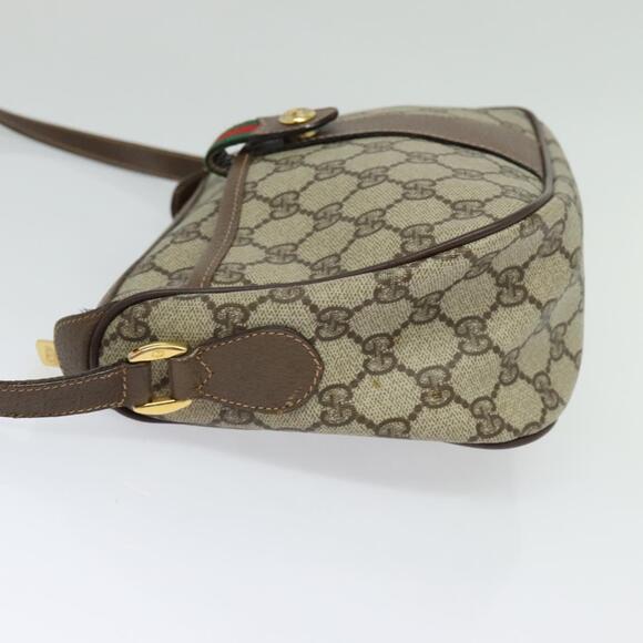 GUCCI GG Supreme Web Sherry Line Bag Pvc Beige Gold 89 02 032 - Picture 4 of 16